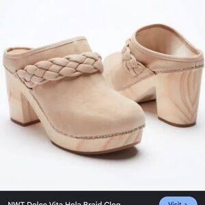 Dolce Vita ‘Hila’ Leather Casual Comfort Braid Clog Heels Size 8.5 Ret. $115